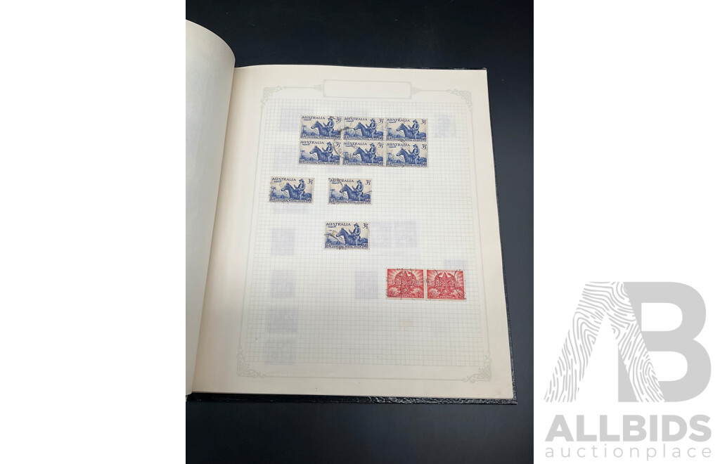 Album of Australian Mint and Cancelled Stamps - From 1960's  Including Predecimal, 1965 50th Anniversary of Anzac, 1964 50th Anniversary of First Airmail Service and More