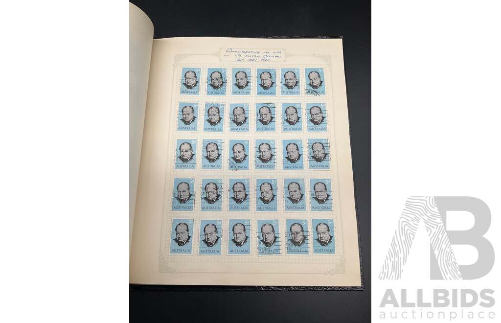 Album of Australian Mint and Cancelled Stamps - From 1960's  Including Predecimal, 1965 50th Anniversary of Anzac, 1964 50th Anniversary of First Airmail Service and More