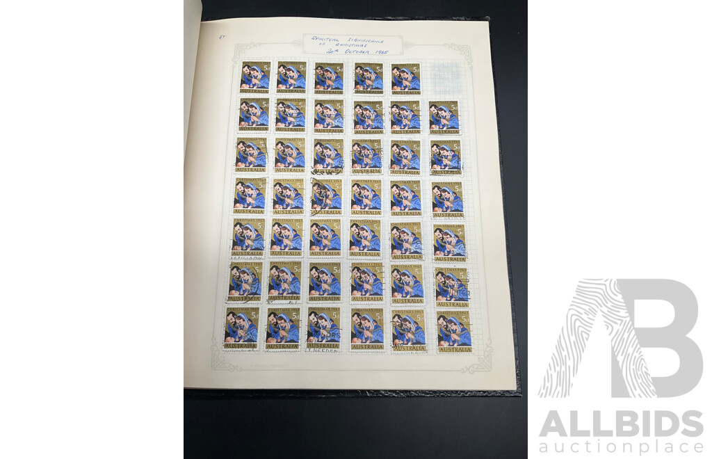 Album of Australian Mint and Cancelled Stamps - From 1960's  Including Predecimal, 1965 50th Anniversary of Anzac, 1964 50th Anniversary of First Airmail Service and More