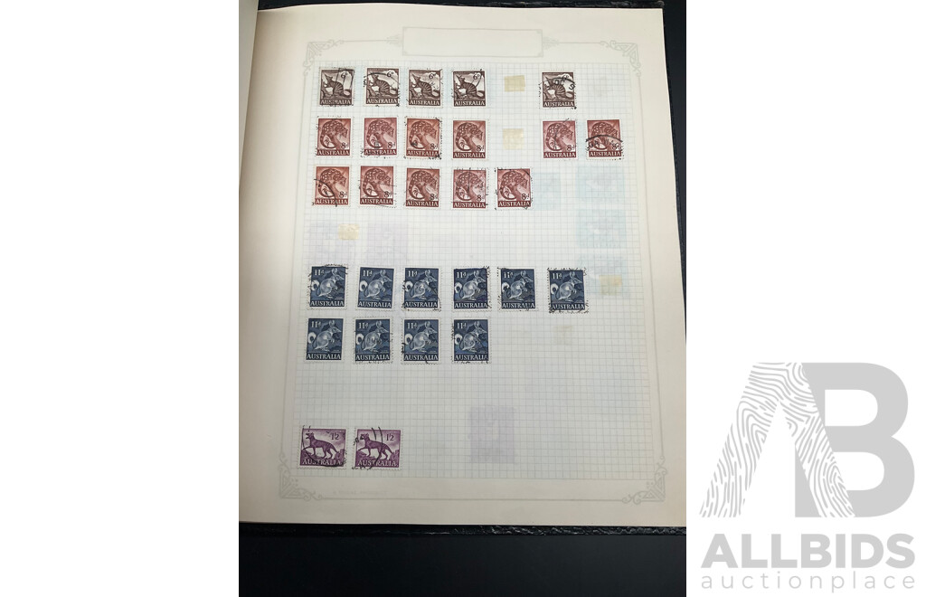 Album of Australian Mint and Cancelled Stamps - From 1960's  Including Predecimal, 1965 50th Anniversary of Anzac, 1964 50th Anniversary of First Airmail Service and More