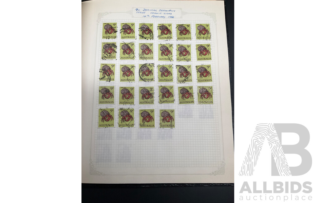 Album of Australian Mint and Cancelled Stamps - From 1960's  Including Predecimal, 1965 50th Anniversary of Anzac, 1964 50th Anniversary of First Airmail Service and More