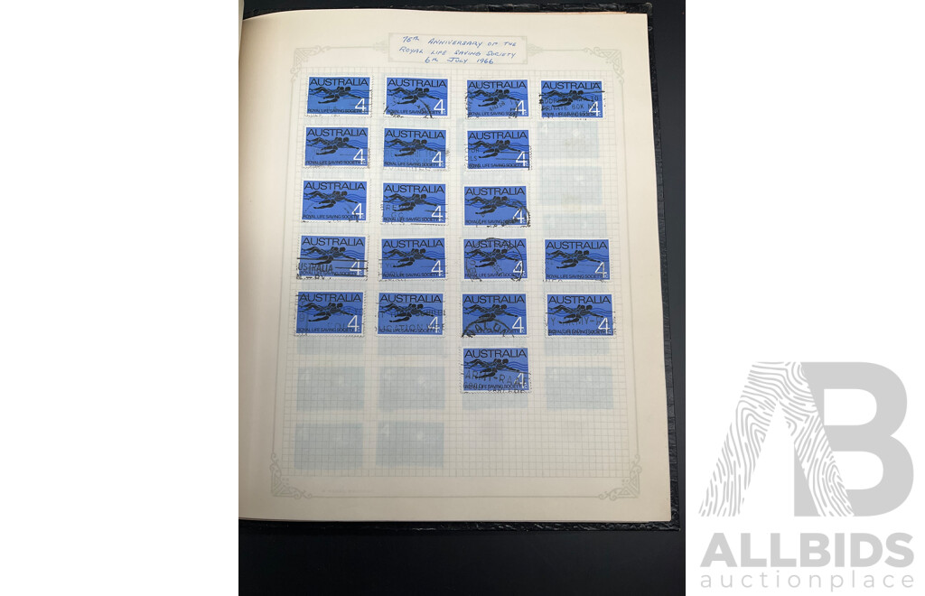 Album of Australian Mint and Cancelled Stamps - From 1960's  Including Predecimal, 1965 50th Anniversary of Anzac, 1964 50th Anniversary of First Airmail Service and More