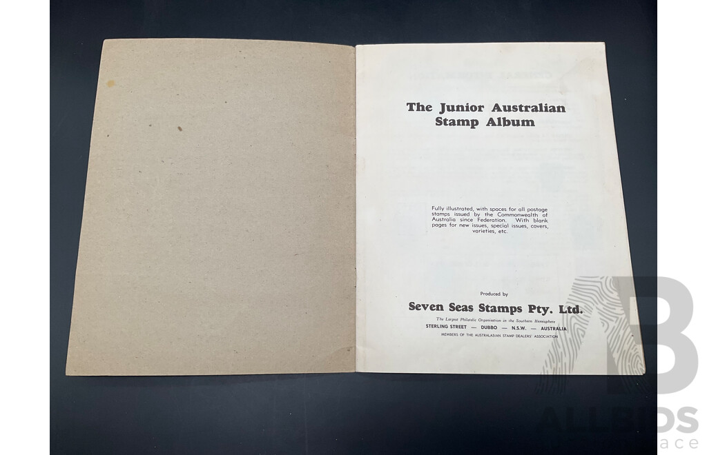 the Junior Australian Stamp Album - Partial Filled - Predecimal and Decimal Stamps