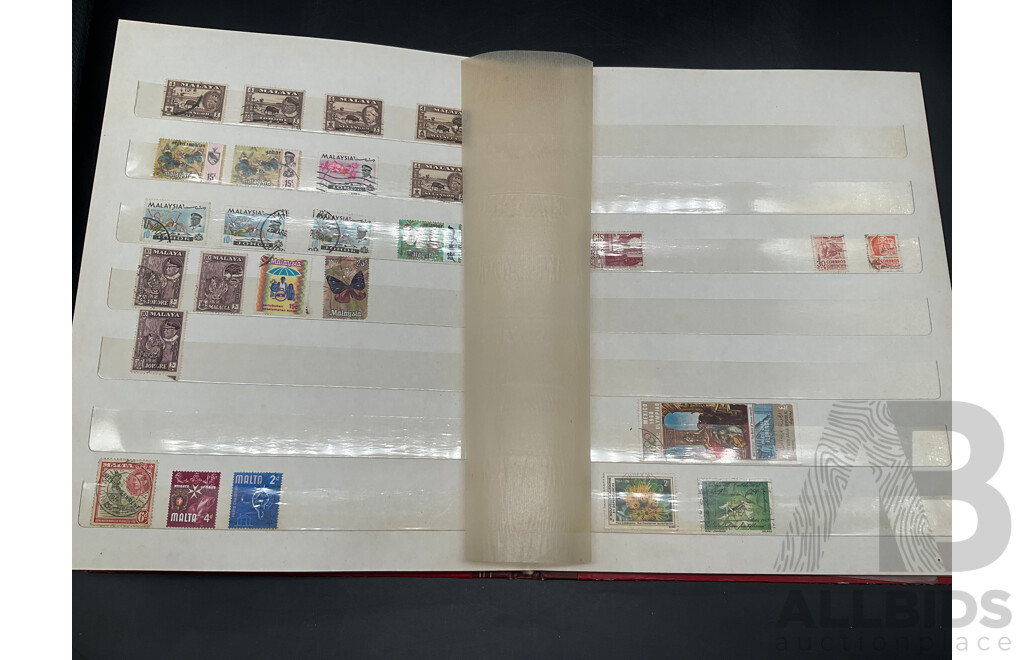 Collection of International Cancelled Stamps Including Spain, Rwanda, Nigeria, Monaco, Mexico, Malaysia and More