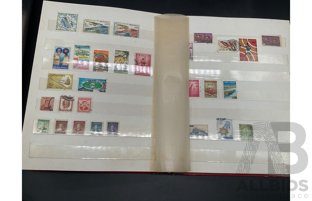 Collection of International Cancelled Stamps Including Spain, Rwanda, Nigeria, Monaco, Mexico, Malaysia and More