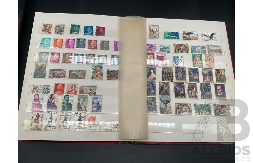 Collection of International Cancelled Stamps Including Spain, Rwanda, Nigeria, Monaco, Mexico, Malaysia and More