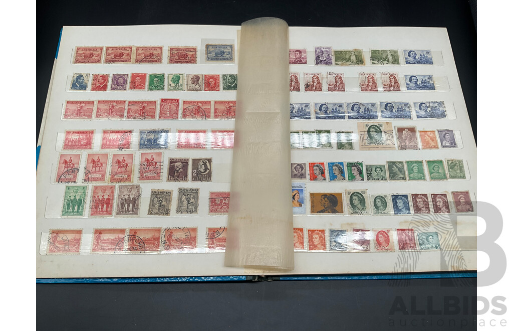 Album of Australian and New Zealand Mint and Cancelled Stamps, Predecimal and Decimal Stamps - Including Australia Penny Stamps and More