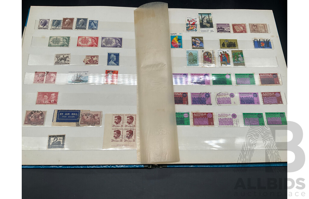 Album of Australian and New Zealand Mint and Cancelled Stamps, Predecimal and Decimal Stamps - Including Australia Penny Stamps and More