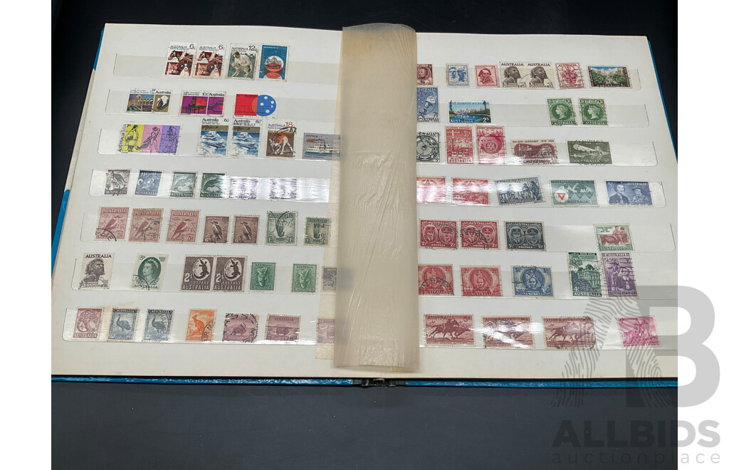 Album of Australian and New Zealand Mint and Cancelled Stamps, Predecimal and Decimal Stamps - Including Australia Penny Stamps and More