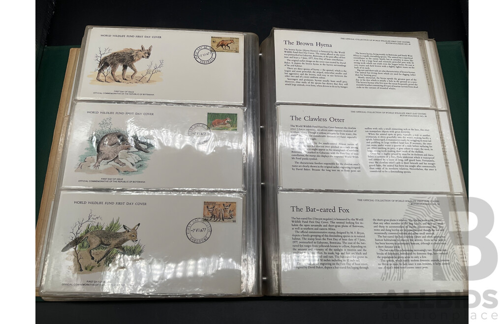 Official Collection of World Wildlife First Day Covers with Stamps 1970's