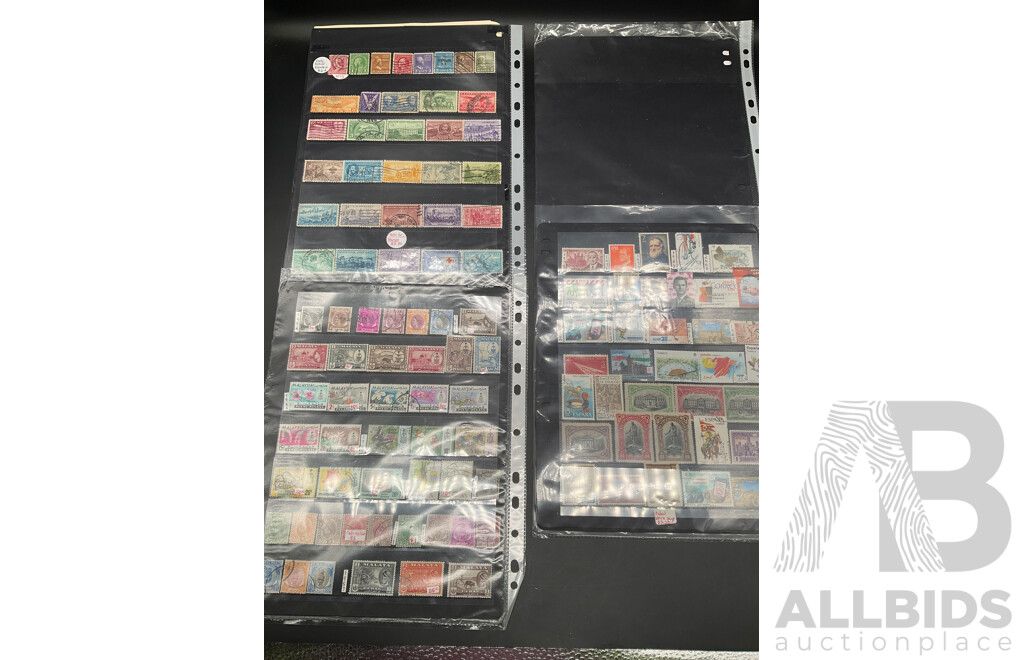 Collection of Australian and International Mint and Cancelled Stamps, Predecimal and Decimal Stamps