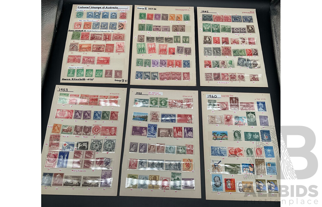 Collection of Colonial Stamps of Australia - Mint and Cancelled Stamps