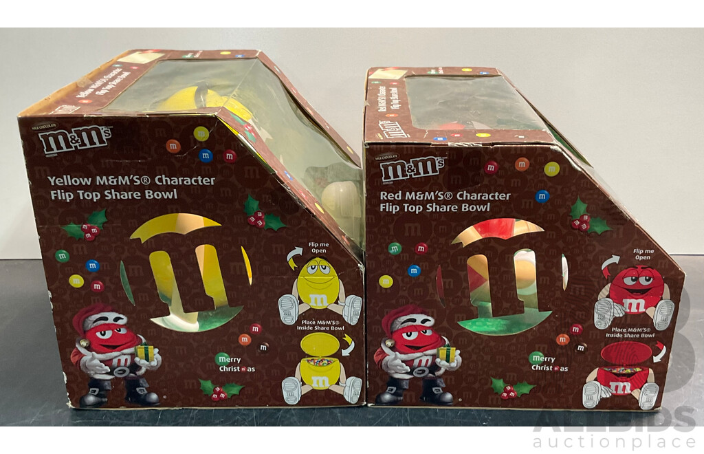 M&M's Red & Yellow Character Flip Top Share Bowls