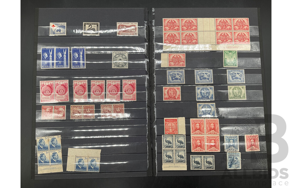 Collection of Predecimal Mint Stamps of Australia - 1950's