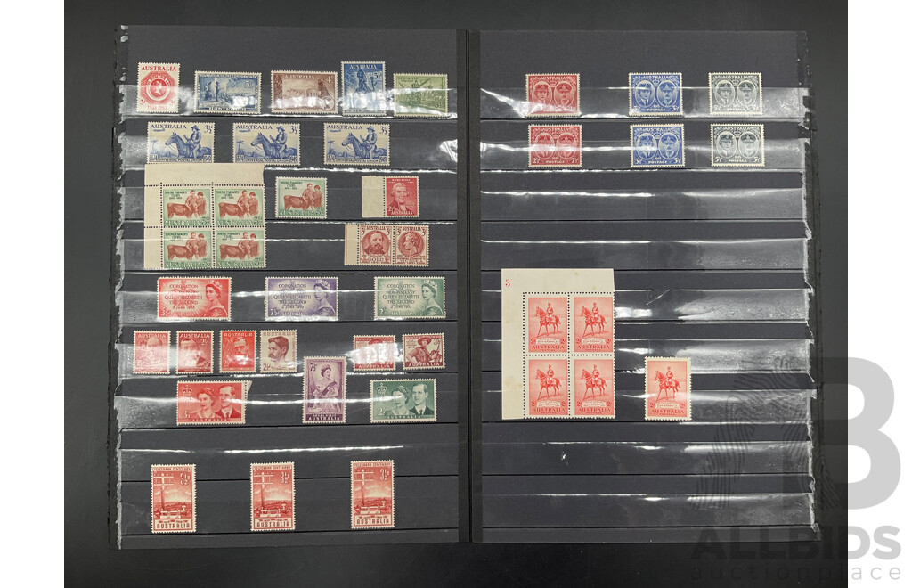 Collection of Predecimal Mint Stamps of Australia - 1950's