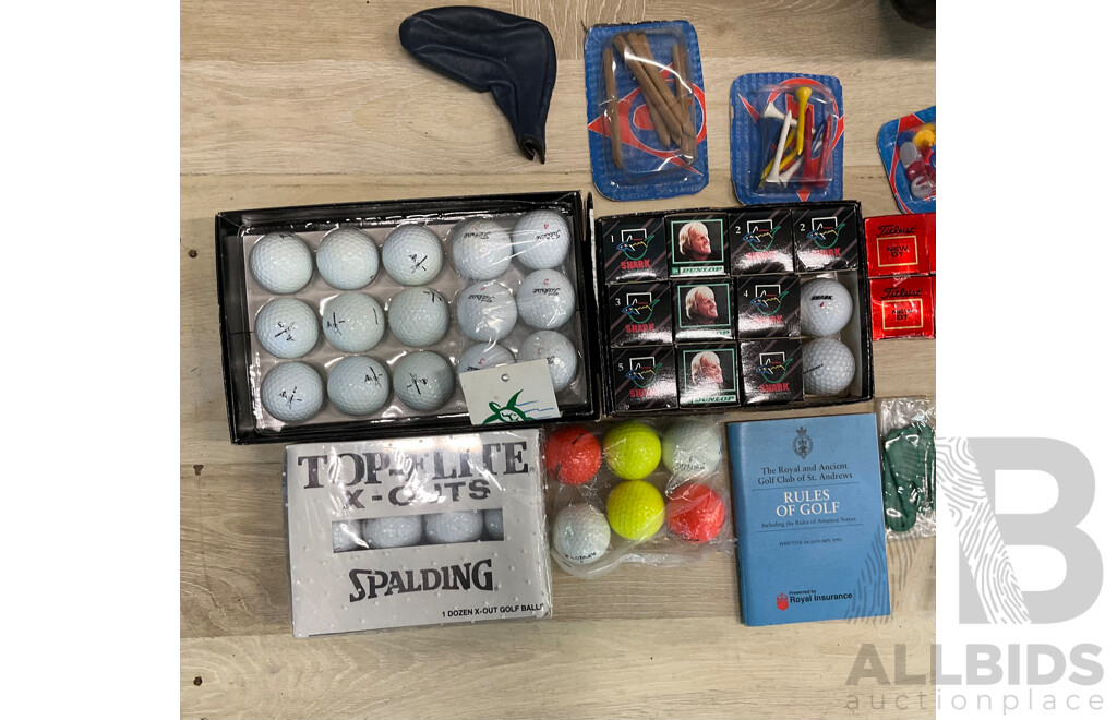 Assorted of Golf Gears Include Clubs,Balls, Bags and More