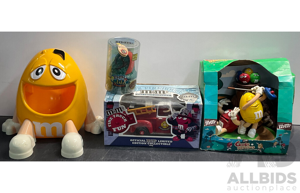 M&M's Golf Fanatics, Limited Edition Fire Truck Fun Collectible, WIld Adventures & Yellow M&M Figure