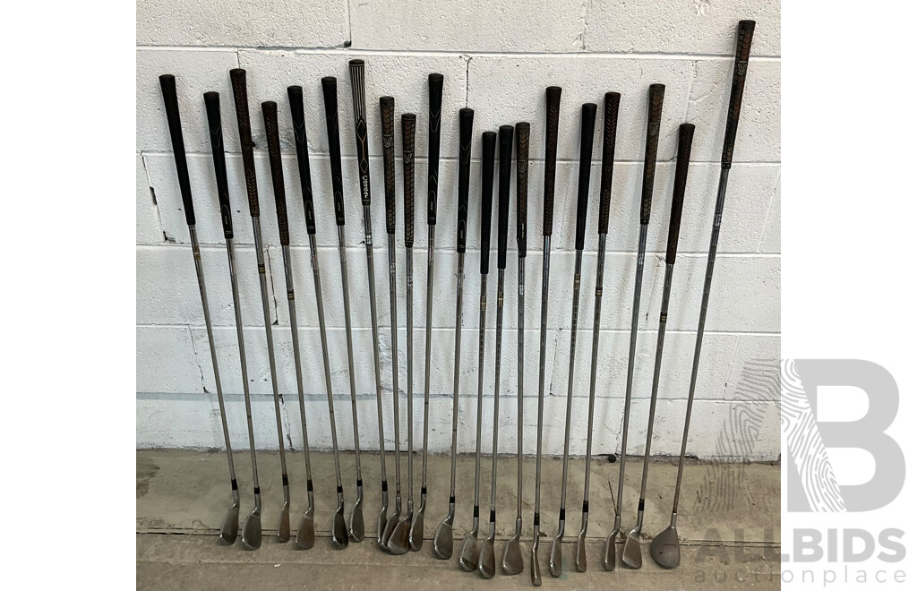 20x Golf Clubs - Irons, Wedges, Driver and Ball Collector