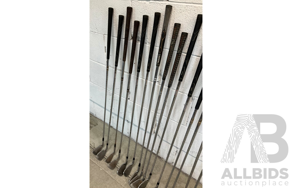 20x Golf Clubs - Irons, Wedges, Driver and Ball Collector