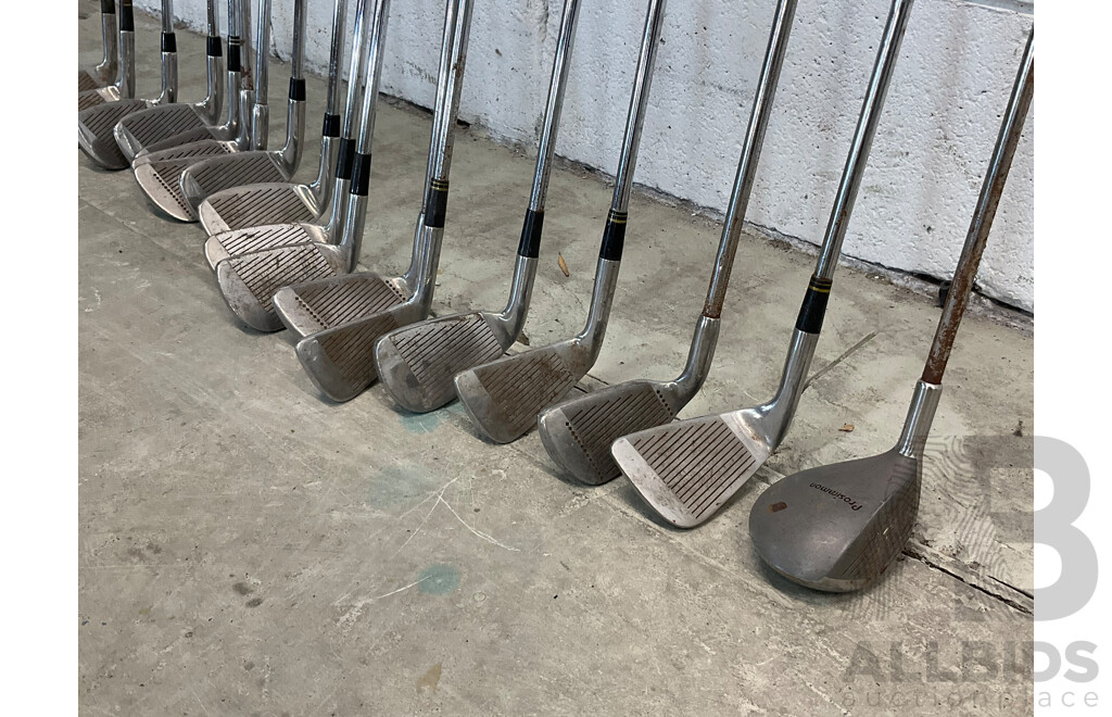 20x Golf Clubs - Irons, Wedges, Driver and Ball Collector