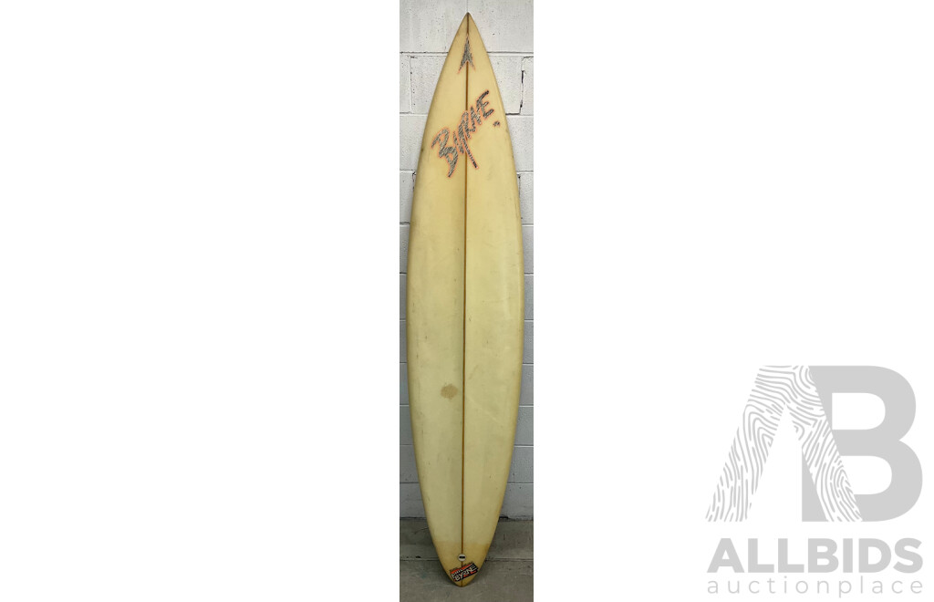 SURFBOARD 1980S PHIL BYRNE THRUSTER  (7' X 18