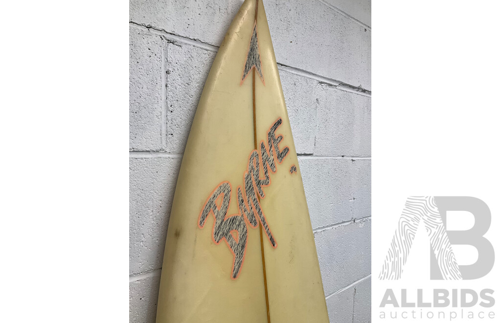 SURFBOARD 1980S PHIL BYRNE THRUSTER  (7' X 18