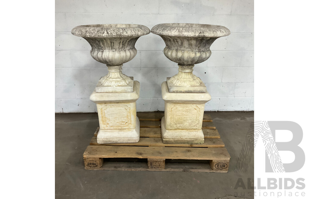 PAIR of Stone Urn Planters