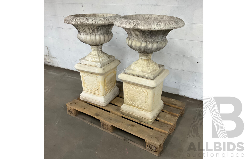 PAIR of Stone Urn Planters