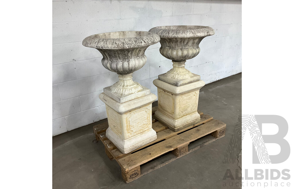 PAIR of Stone Urn Planters