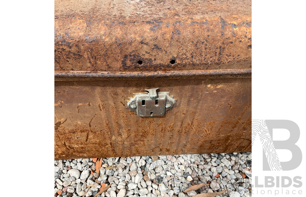 Vintage Wolverhampton Japan Works Metal Chest & 2x Large Rusty Metal Chest Box