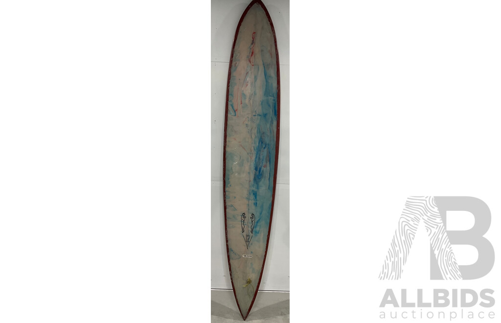 SURFBOARD 1980S V12 COLE 12FT BIG WAVE BOX FIN 10' X 20” X 2