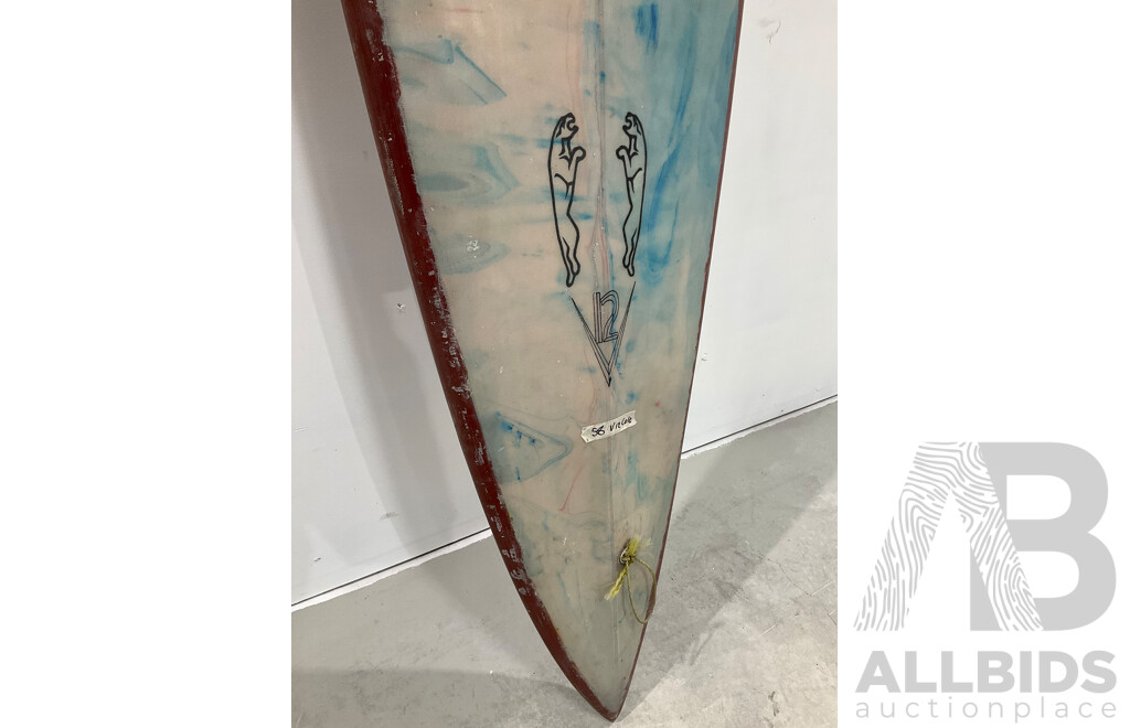 SURFBOARD 1980S V12 COLE 12FT BIG WAVE BOX FIN 10' X 20” X 2