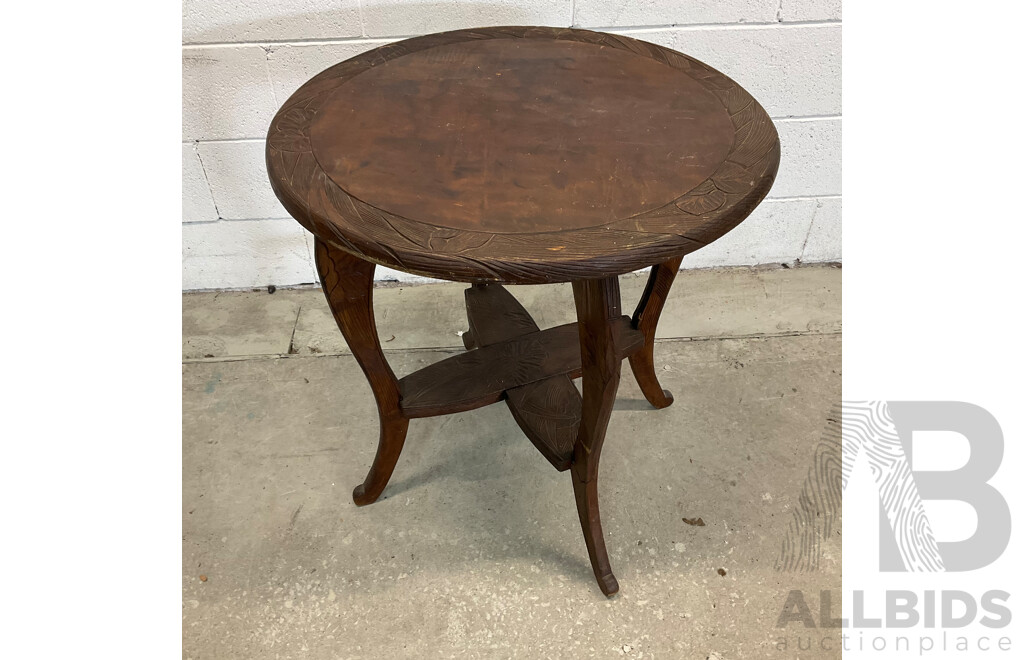 Vintage Wooden Carved Table