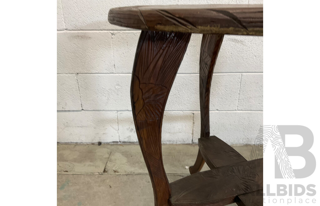 Vintage Wooden Carved Table