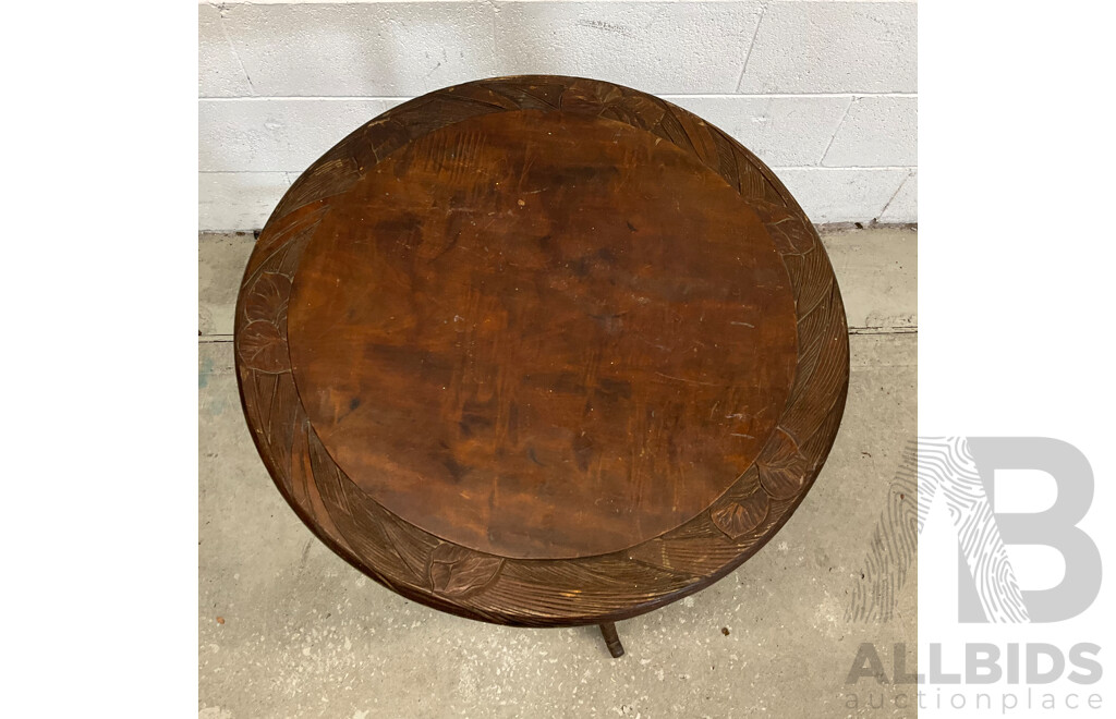 Vintage Wooden Carved Table