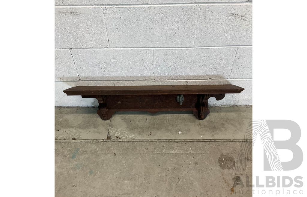 Vintage Wood Hanging Wall Shelf