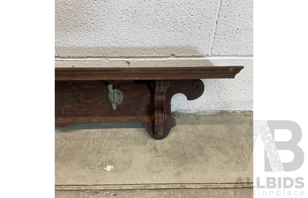 Vintage Wood Hanging Wall Shelf