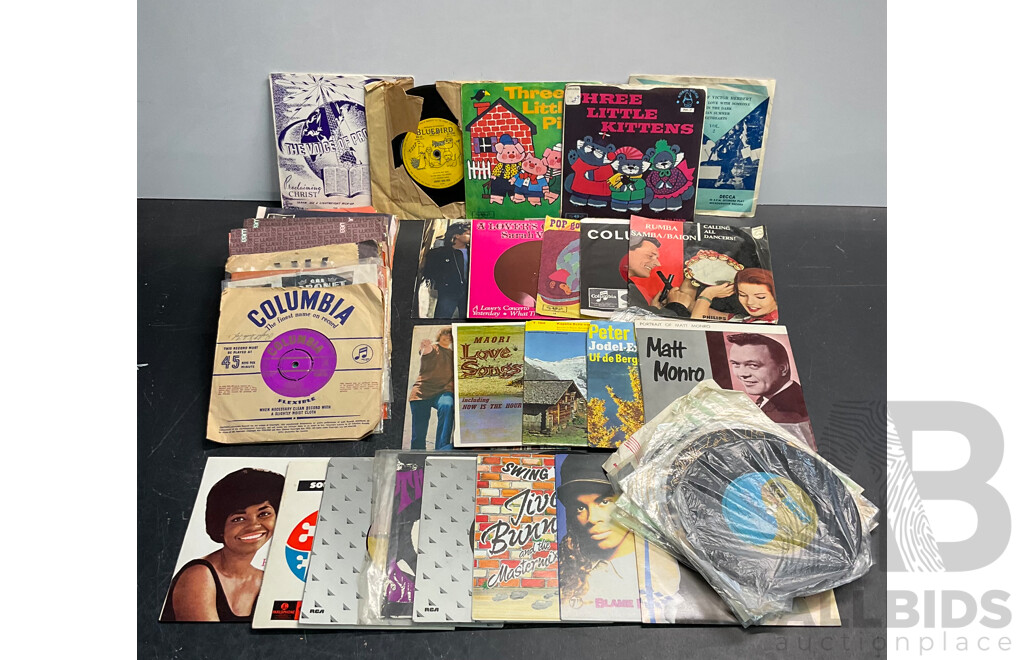 Collection of Vintage Vinyl 45s - Including Jimi Hendrix, EasyBeats, Rod Stewart, Cher, Tom Jones, Bluebird and Much More