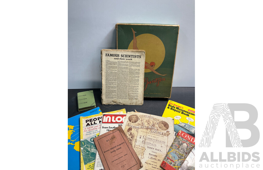 Collection of Victorian Era Ephemera and Various Mid Century Publications