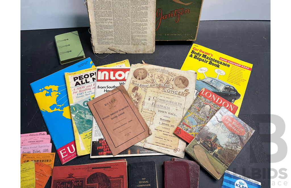 Collection of Victorian Era Ephemera and Various Mid Century Publications