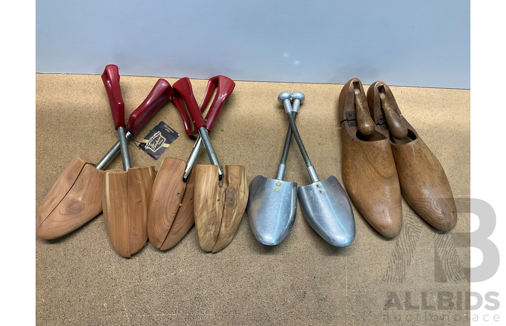 Vintage Wooden Shoe Shine Accessories, Hats and Walking Sticks