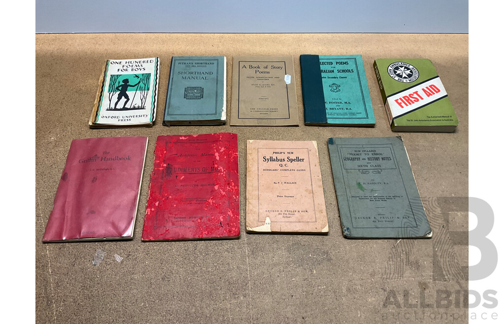 Vintage Collection of Education School Books