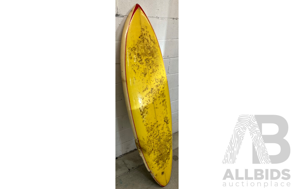 Yellow & Beige Surfboard 5' 11