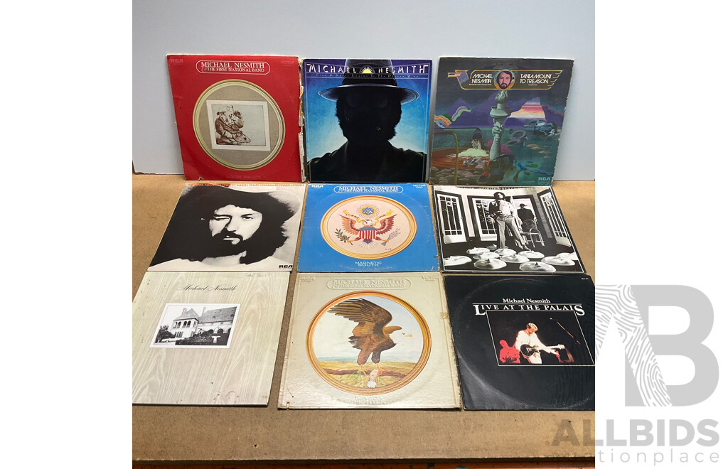 Collection of 9 Michael Nesmith Vintage Vinyl LP Records