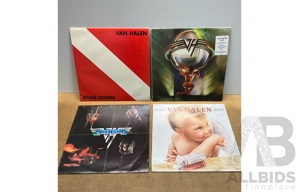 Collection of 4 Van Halen Vinyl LP Records