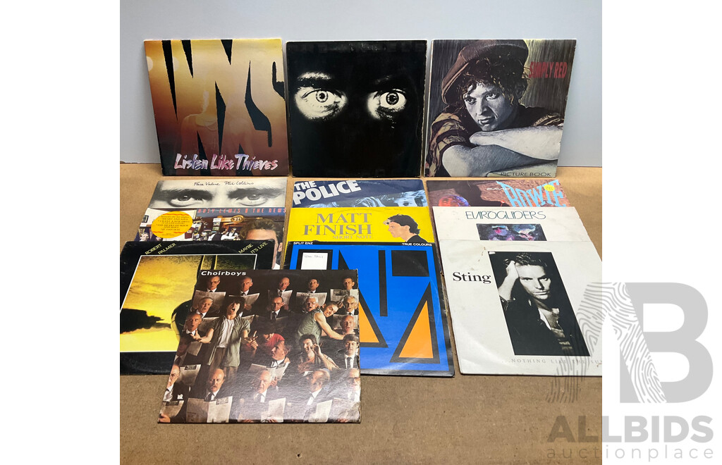 Collection of 13 Vintage Vinyl LP Records - Including INS, Choirboys, Phil Collins and Much More