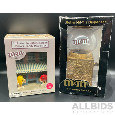 Retro 2016 75th Anniversary M&M's Dispenser Limited Edition & M&M's Collector's Edition 'Walgreen's Drug Company' Dispenser