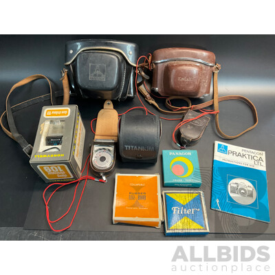 Collection of Vintage Film Camera and Lense - Praktica LTL and Kodak Retinette