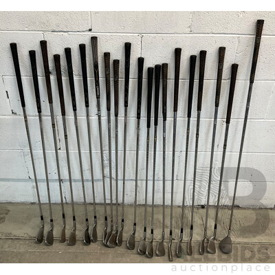 20x Golf Clubs - Irons, Wedges, Driver and Ball Collector