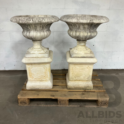 PAIR of Stone Urn Planters